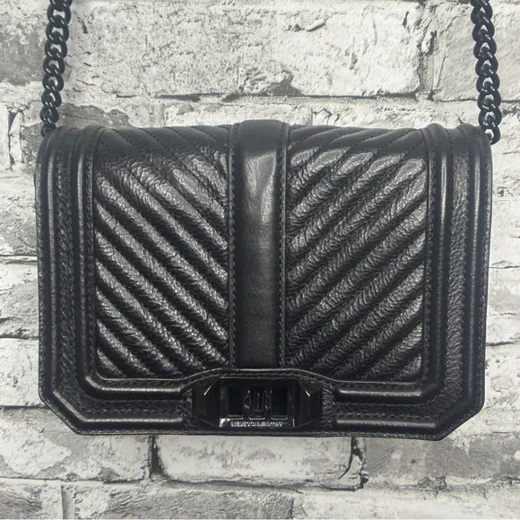 EUC Rebecca Minkoff Black Chevron Crossbody Bag